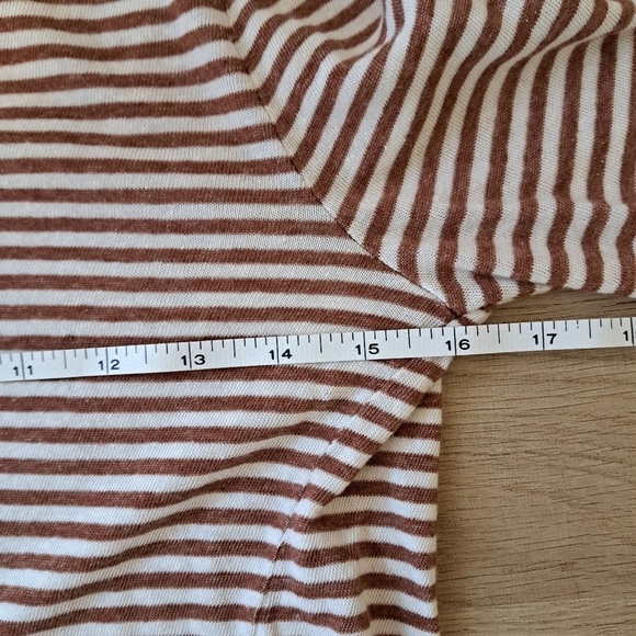 Madewell Soundcheck Side Knot Striped Top Brown Size Small - Picture 6 of 7